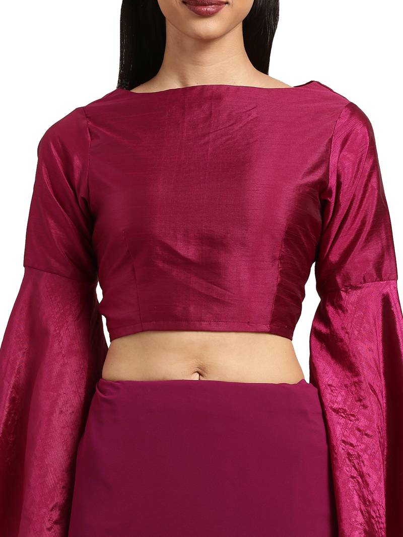 Purple Georgette Tie & Dye Saree With Blouse