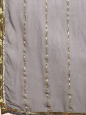 Grey Viscose Georgette Woven Saree With Blouse 4