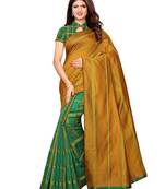 Green Woven Chanderi Saree With Blouse