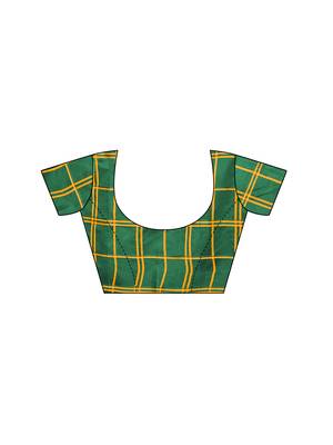 Green Woven Chanderi Saree With Blouse 5