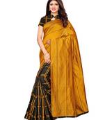 Black woven chanderi saree with blouse