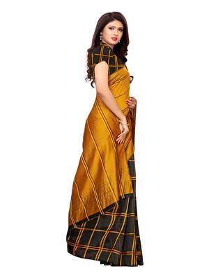 Black woven chanderi saree with blouse 3