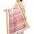 White printed poly cotton saree with blouse