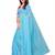Blue Woven Cotton Silk Saree With Blouse