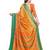 Orange woven Silk blend saree with blouse