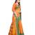 Orange woven Silk blend saree with blouse