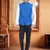Blue Plain Viscose Nehru Jacket
