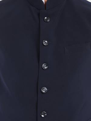 Blue Plain Viscose Nehru Jacket 5
