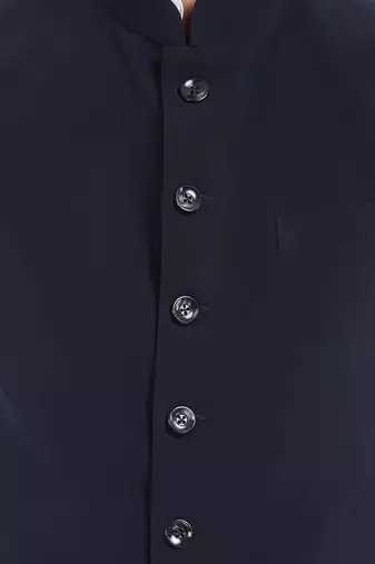 Blue Plain Viscose Nehru Jacket