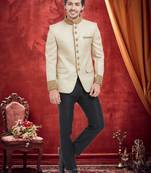 Gold Embroidered Jute Jodhpuri Sherwani