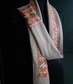 Beige Designer border Stole