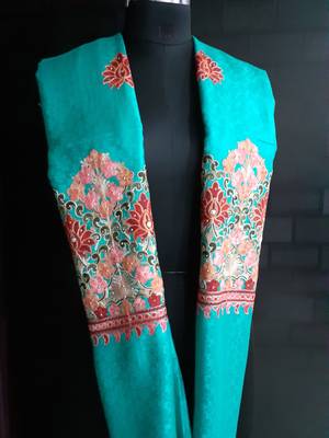 Teal Palla booti Stole 1