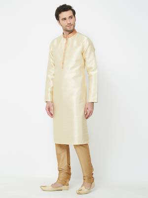 White Embroidered Art Silk Kurta Pajama 2