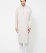 White Embroidered Cotton Kurta Pajama