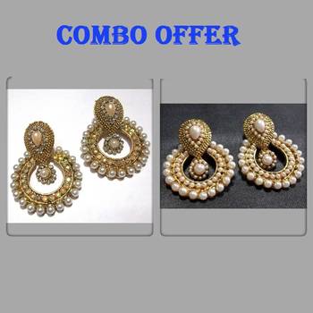 Buy 2 Pearl Polki Earrings 1