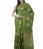 Soch Green Self Design Tussar saree with blouse