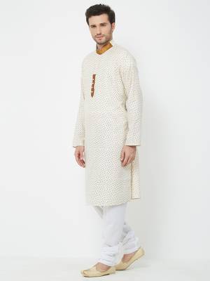 White Plain Cotton Kurta Pajama 2