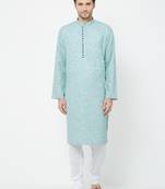 Light Blue  Plain Cotton Kurta Pajama