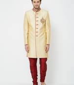 Gold Embroidered Art Silk Sherwani