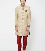 Gold Embroidered Art Silk Sherwani