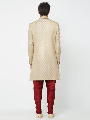 Gold Embroidered Art Silk Sherwani 4