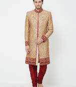 Gold Embroidered Art Silk Sherwani