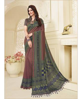 multicolor Printed georgette saree with blouse 1
