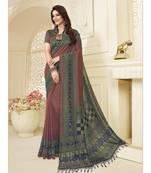 multicolor Printed georgette saree with blouse