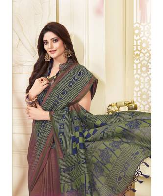 multicolor Printed georgette saree with blouse 2