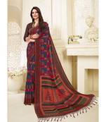 multicolor Printed georgette saree with blouse