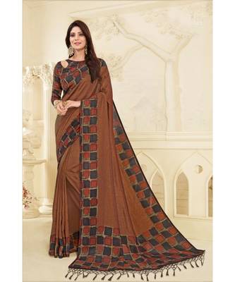 multicolor Printed georgette saree with blouse 1