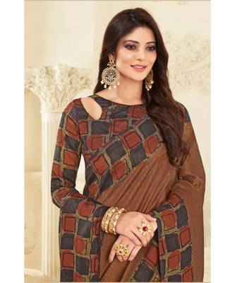multicolor Printed georgette saree with blouse 2