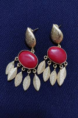 Red stone Earrings 1