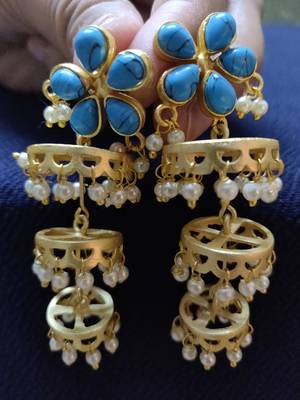 Blue stone Earrings 1