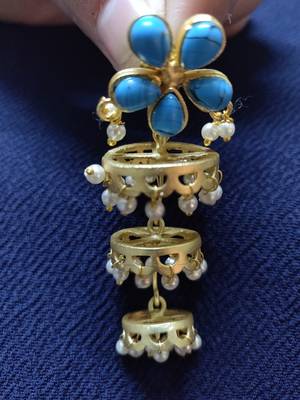 Blue stone Earrings 2