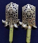 Yellow plain jhumkas