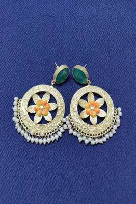 Gold stone Earrings 1
