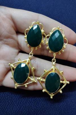 Gold stone Earrings 1