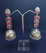 Silver stone jhumkas