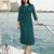 Dark Sea Green Embroidered Silk Silk Kurtis
