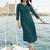 Dark Sea Green Embroidered Silk Silk Kurtis