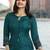 Dark Sea Green Embroidered Silk Silk Kurtis