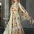Silver digital print organza semi stitched lehenga