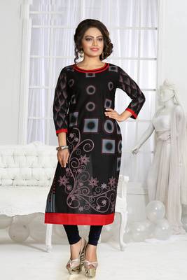 Black Printed Cotton Kurtis 1