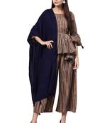 Women's Cotton Mustard Yellow Printed Top Palazzo Dupatta Set