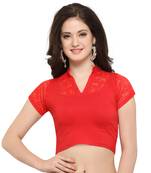 Janasya Women's Cotton Lycra Stretchable Readymade Blouse