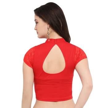 Janasya Women's Cotton Lycra Stretchable Readymade Blouse 3