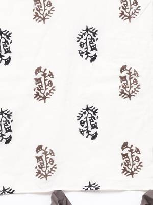 Women's Cotton Grey & White Printed Ready To Wear Palazzo Saree 4
