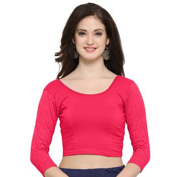 Janasya Women's Cotton Lycra Stretchable Readymade Blouse 1