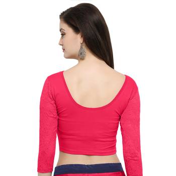 Janasya Women's Cotton Lycra Stretchable Readymade Blouse 3